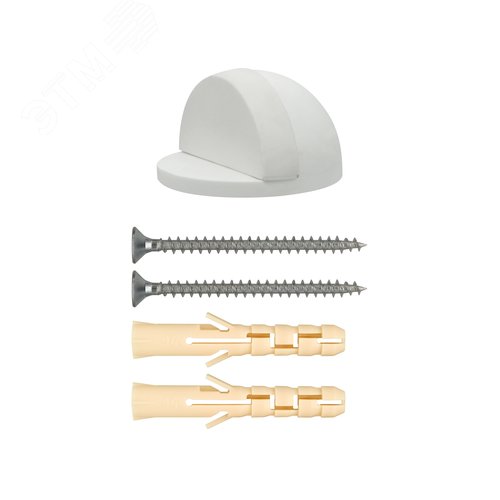 Ограничитель дверной полусфера H26мм L45мм, белый (1 шт.) - фото 2