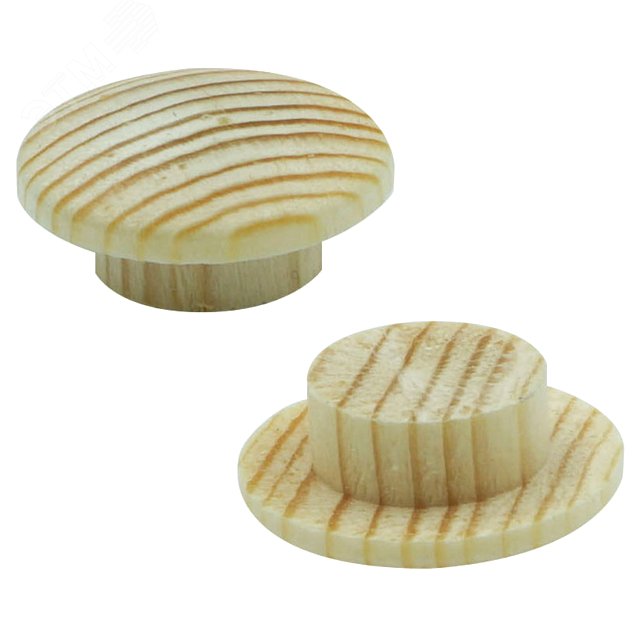 Изображение товара Заглушка деревянная с широкой шляпкой 8 мм из сосны (16 шт.)