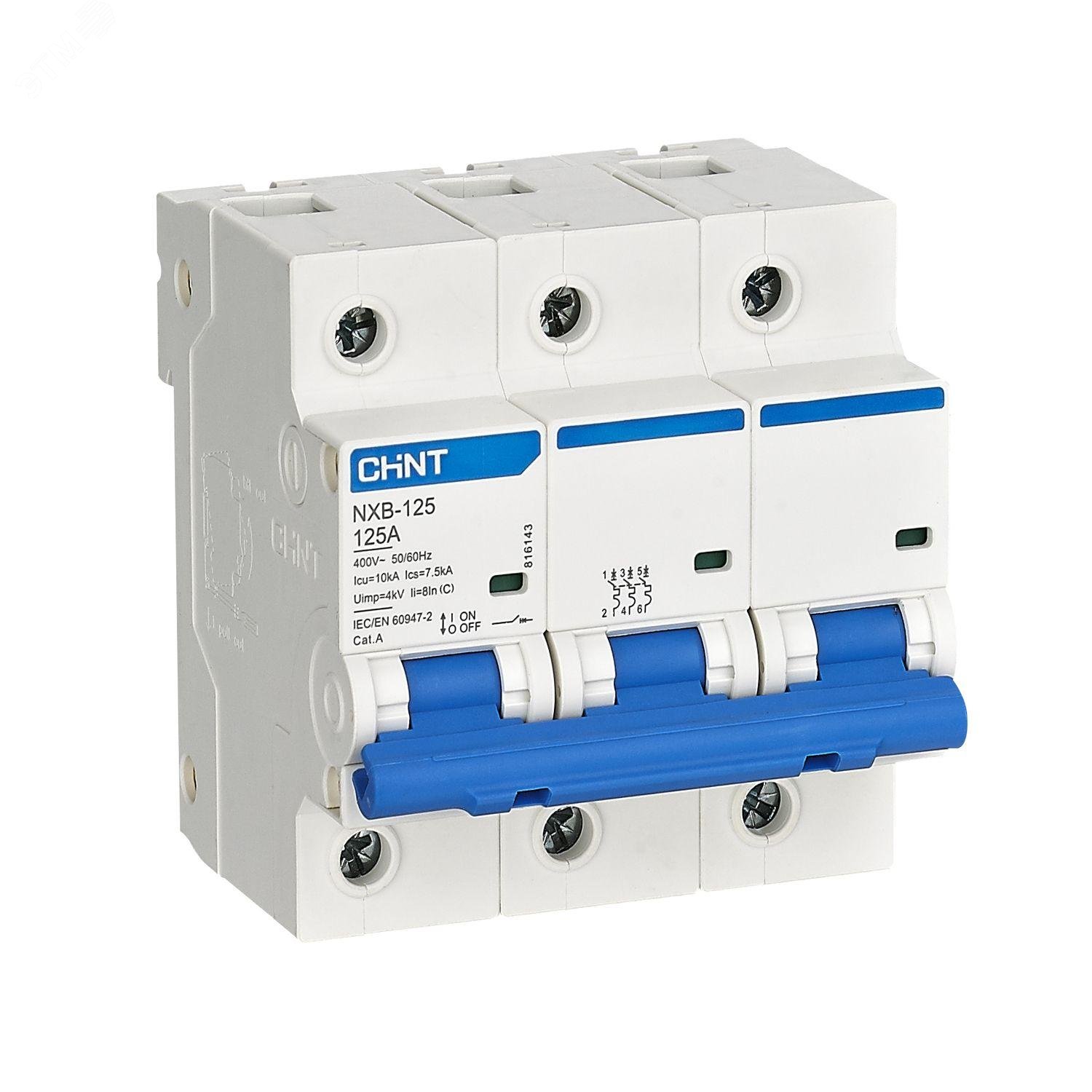 Изображение товара Автоматический выключатель 3P 63А D 10 кА NXB-125 CHINT