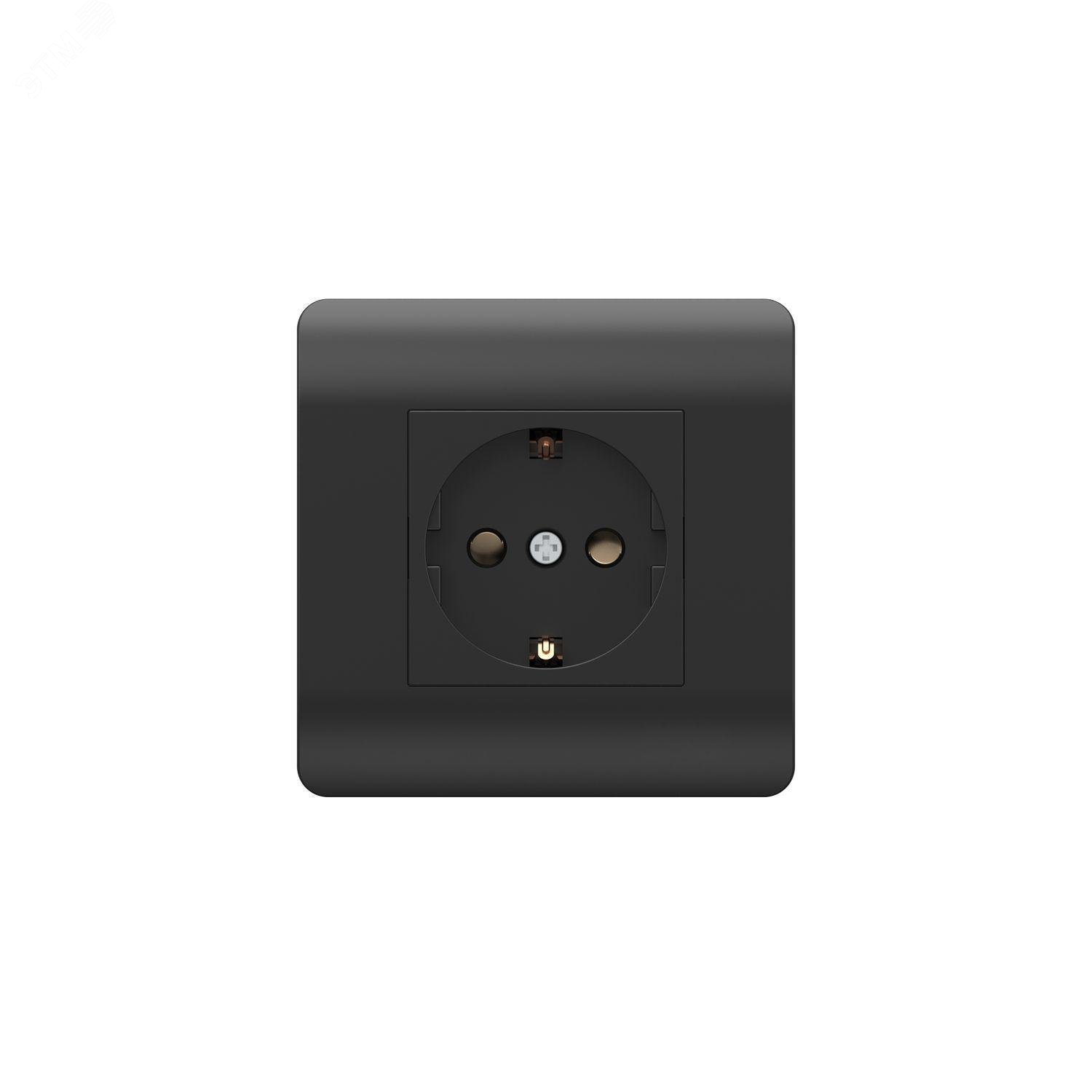 Изображение товара Розетка с защитными шторками 16А черная серии NEW3-E от CHINT