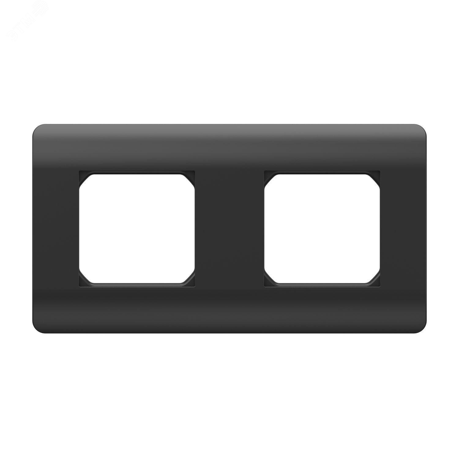 Изображение товара Рамка 2-ая универсальная NEW3-E черная для электрических механизмов