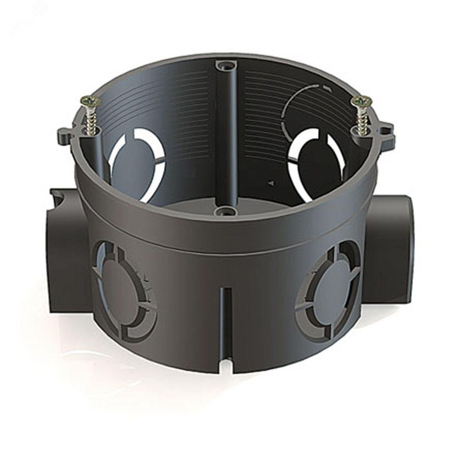 Изображение товара Коробка установочная D68x42мм для скрытого монтажа в кирпичных стенах с саморезами (шт)