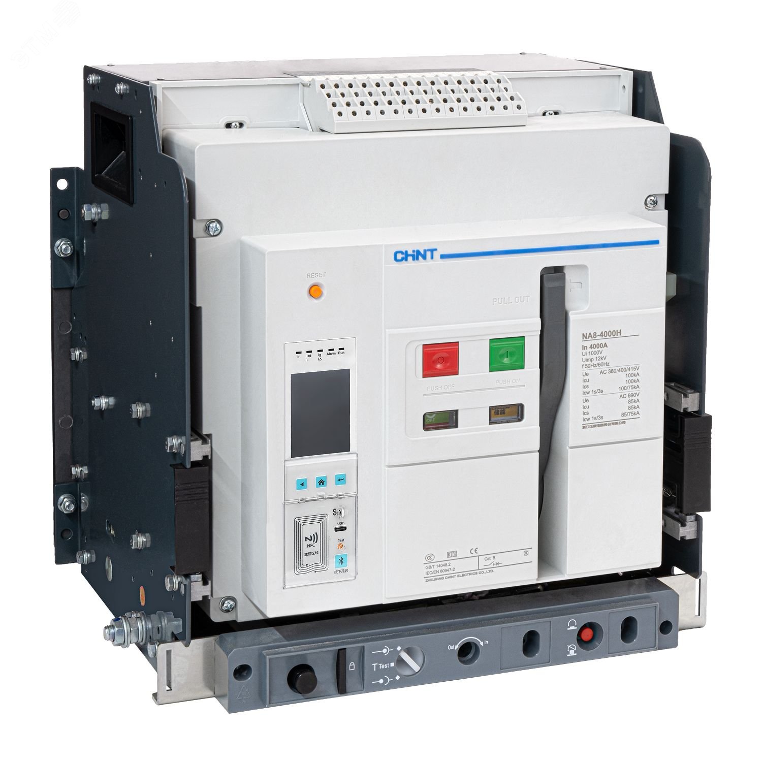 Изображение товара Выключатель автоматический воздушный NA8-4000HU 3P стационарный 4000А 75кА тип S 230В AC (шт)