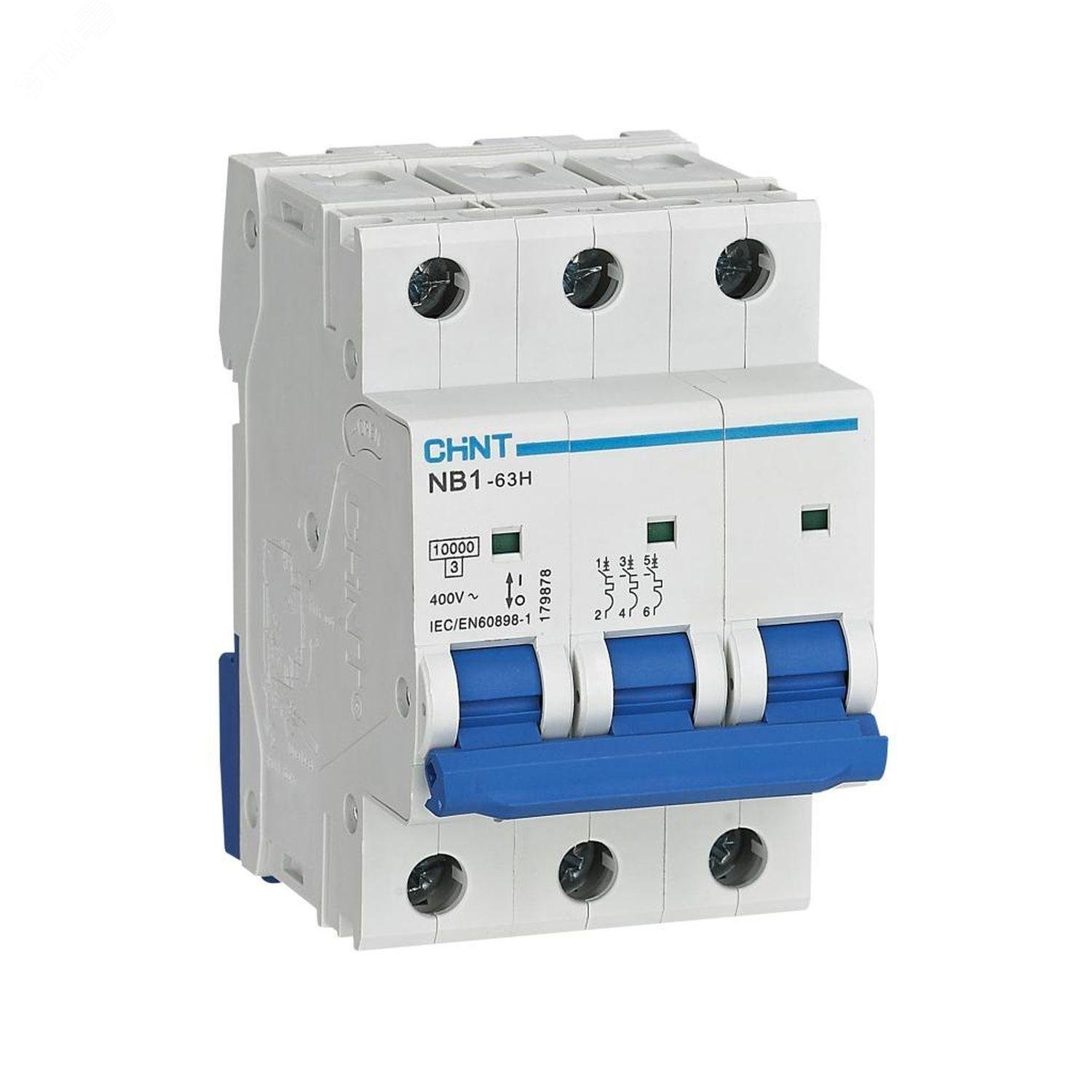 Изображение товара Выключатель автоматический 3P 6А B 10кА NB1-63H CHINT