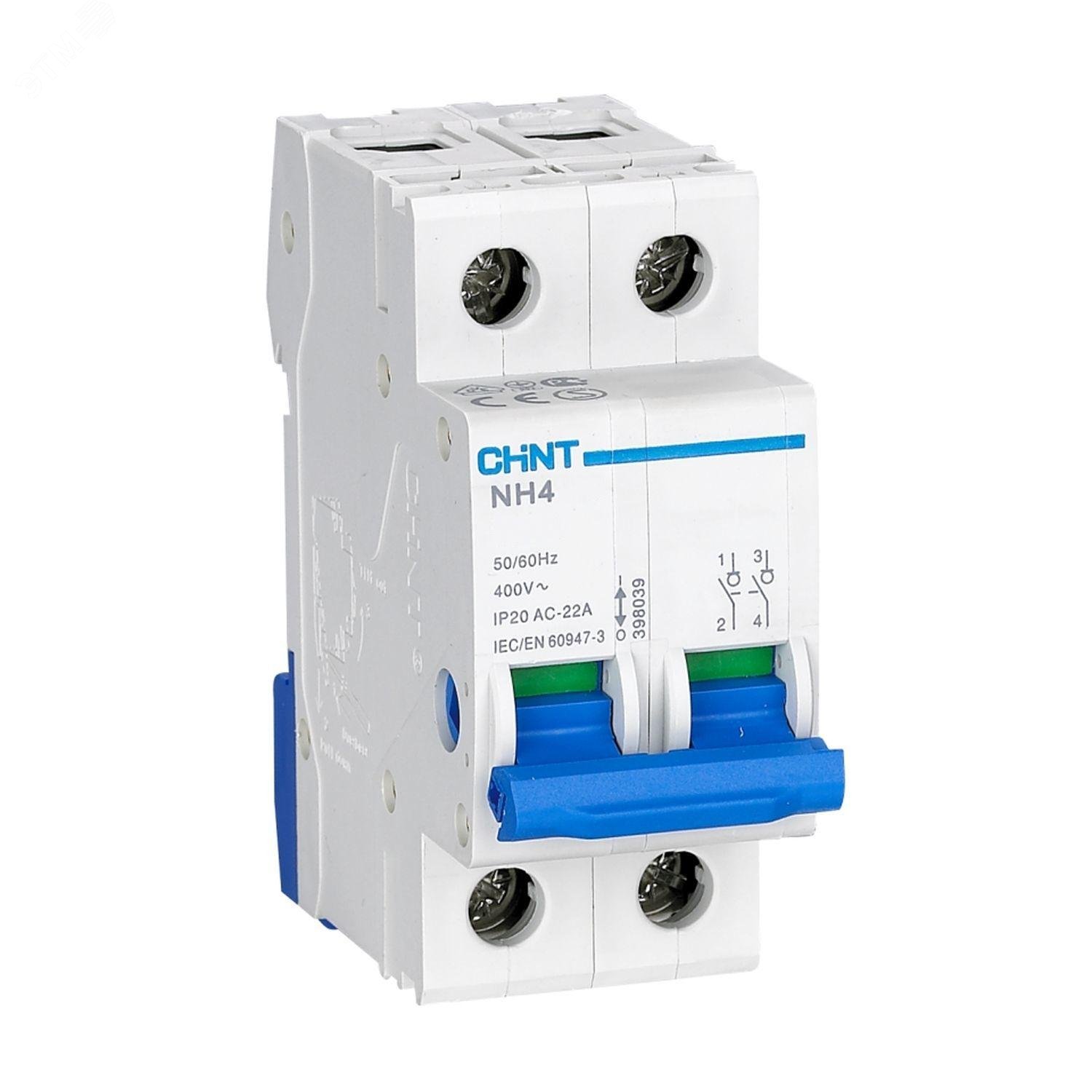 Изображение товара Выключатель нагрузки NH4 2P 100А (DB) (R) - надежный разъединитель для электросетей