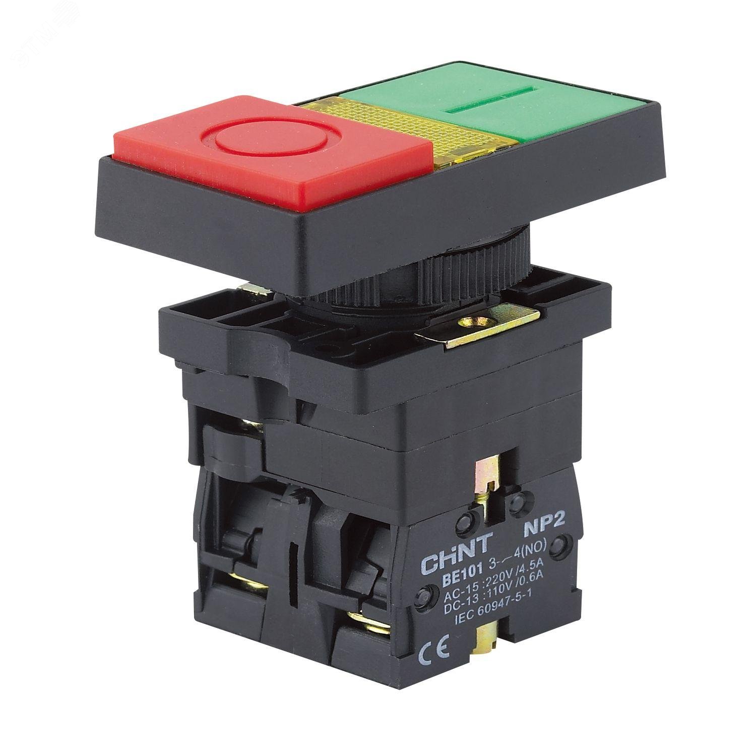 Изображение товара Двойная кнопка NP2-EW8465 черный корпус IP40 230 В