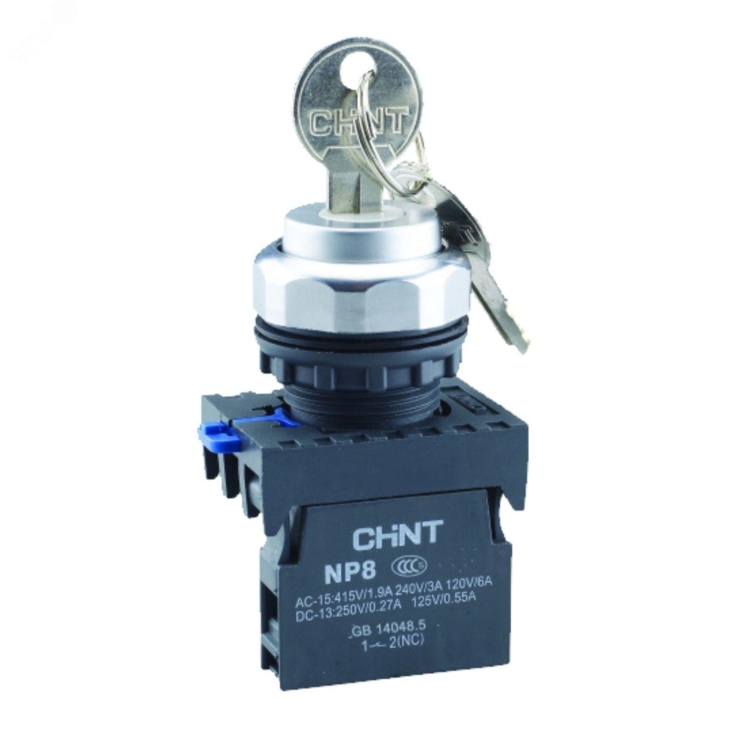 Изображение товара Переключатель ключом NP8-10Y/21 IP65 с фиксацией и подсветкой