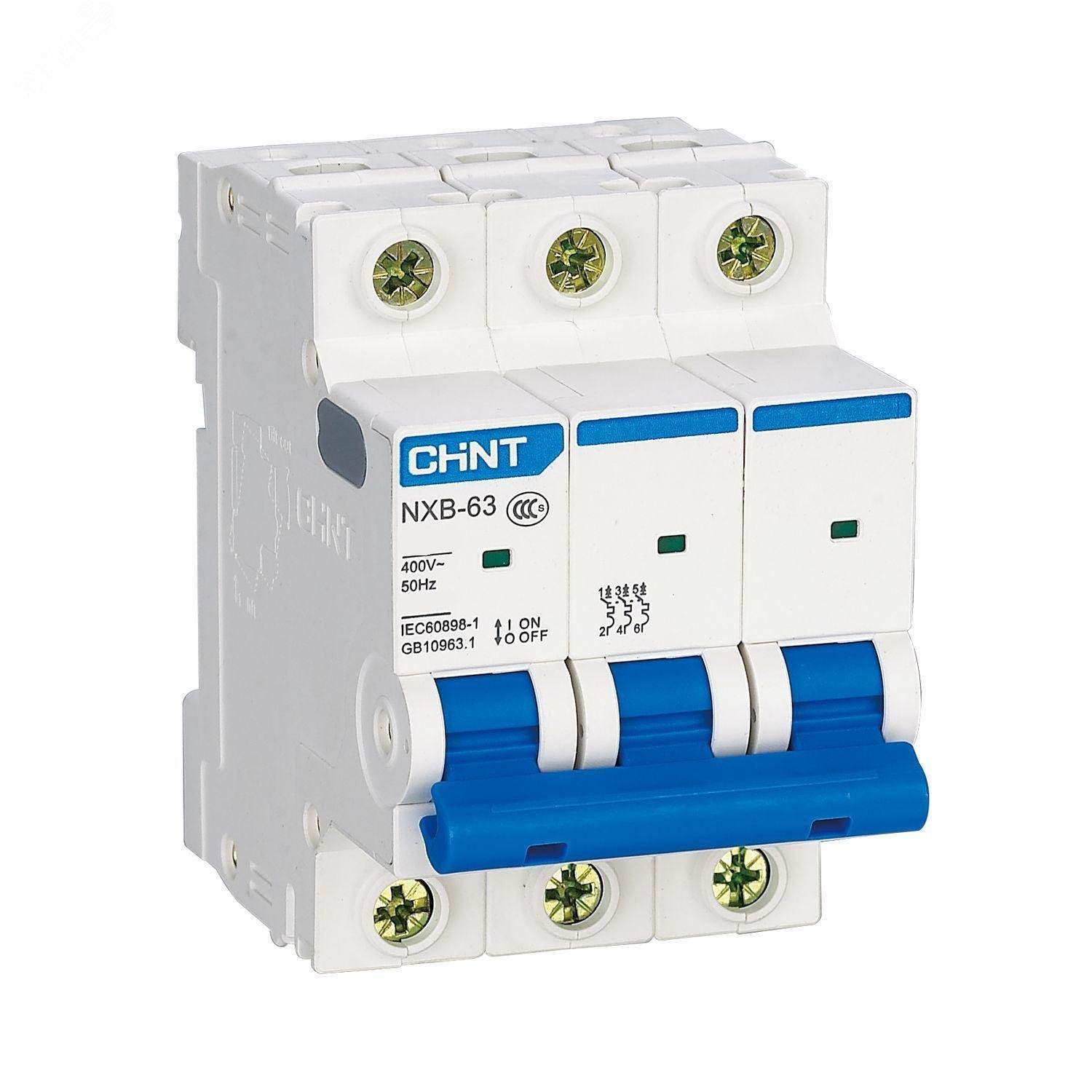 Изображение товара Автоматический выключатель 3P 16А C 6кА NXB-63 для электросетей