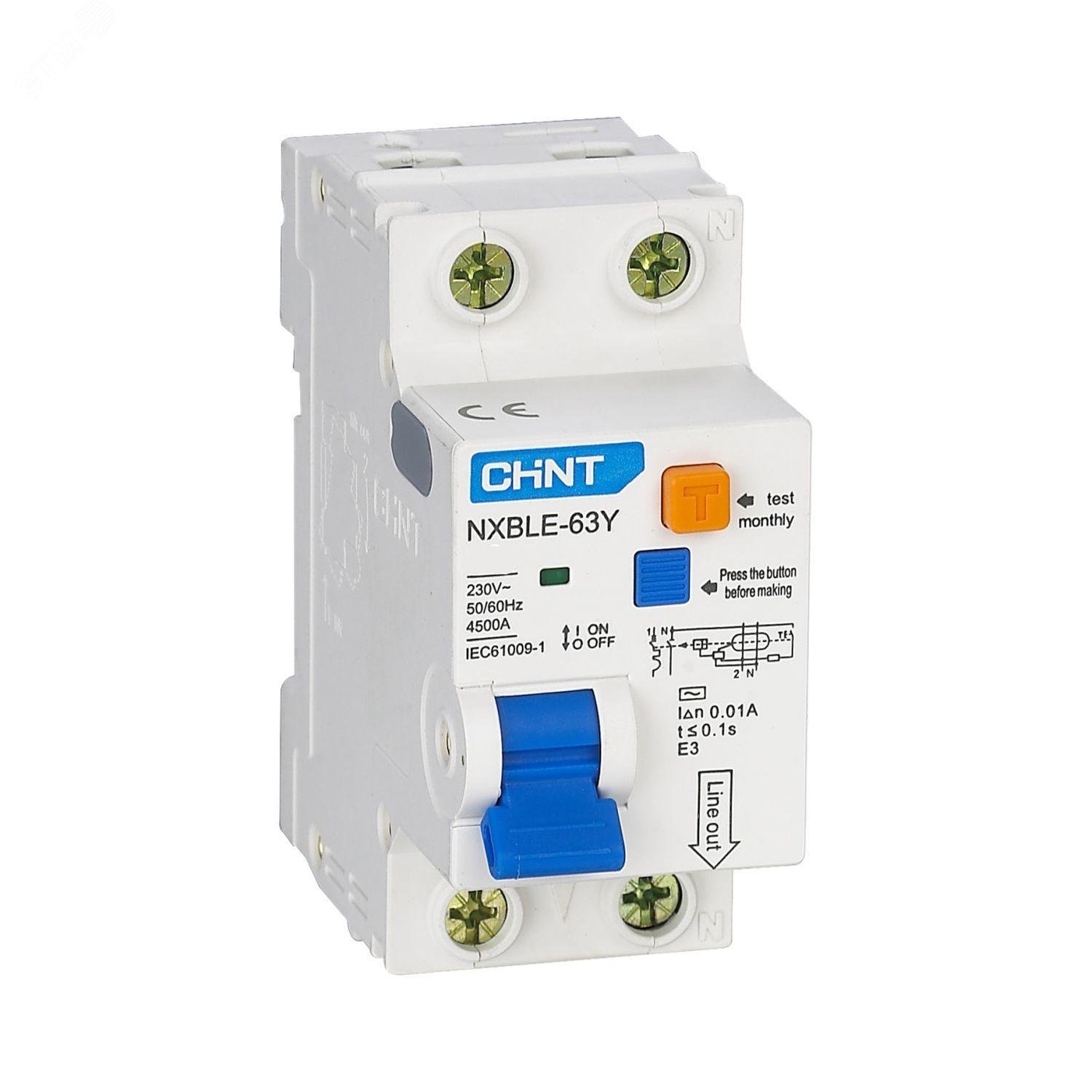 Изображение товара Автомат дифференциальный NXBLE-63Y 1P+N 25А 30мА AC
