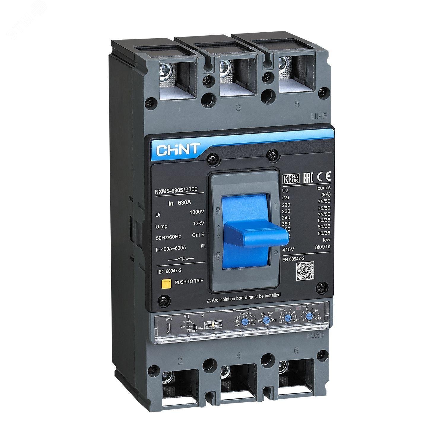Изображение товара Выключатель автоматический CHINT NXMS-630H/3P 630A 70кА 3P