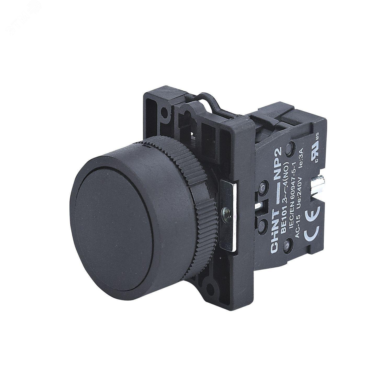 Изображение товара Кнопка управления NP2-EA21 без подсветки черная 1НО IP40