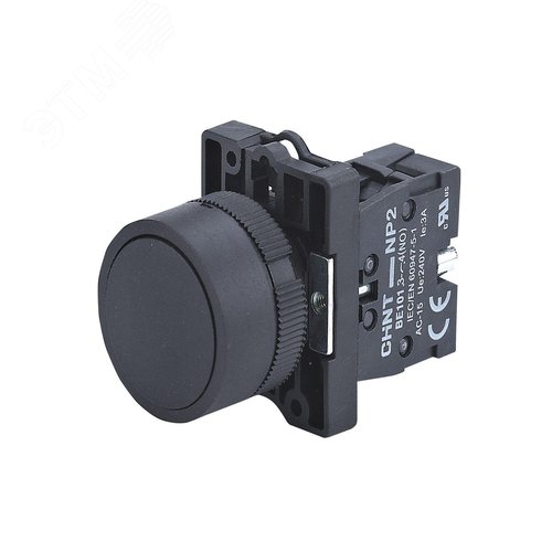 Изображение товара Кнопка управления NP2-EA25 без подсветки черная 1НО+1НЗ, IP40 (R) (шт)