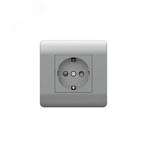 Изображение товара Розетка с/з со шторками, 16А, серебряный (шт)