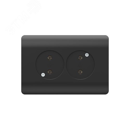 Изображение товара Розетка б/з со шторками двойная, 16А (NEW3-E), черный (шт)