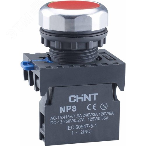 Изображение товара Кнопка управления NP8-01BND 1НЗ красная AC/DC24В(LED) IP65 (R) (шт)