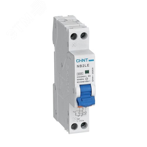 Изображение товара Автомат дифференциальный NB2LE 1P+N 16A 30мА 1мод характеристика C электронный тип AC 6кА R (шт)