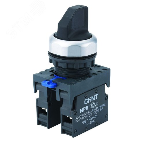 Изображение товара Переключатель без подсветки NP8-10X/212, 2 положения с фиксацией, черный, 1НО, IP65 (R) (шт)