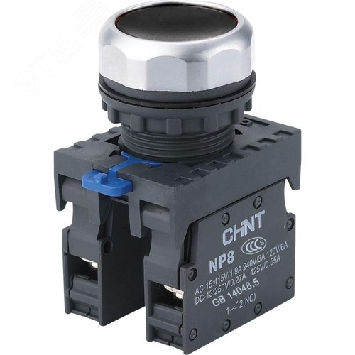 Изображение товара Кнопка NP8-11BN/2 без подсветки, самовозвратом, чёрная, 1НО+1НЗ, IP65 (R) (шт)