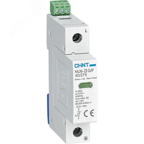 Изображение товара Ограничитель импульсных перенапряжений NU6-? 1P 25кА 460В 60кА (шт)