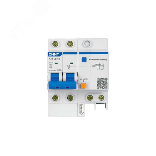 Изображение товара Автомат дифференциальный NXBLE-63 2P C63 100мА тип AC 6кА R (шт)