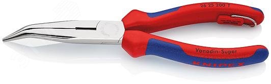 Изображение товара Длинногубцы полукруглые губки 200 мм с режущими кромками и страховкой KNIPEX