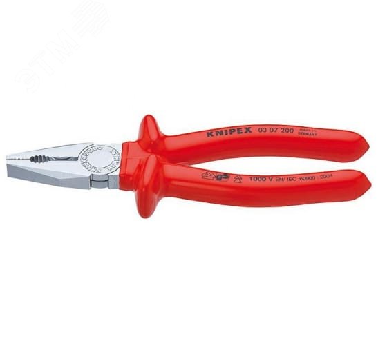 Изображение товара Плоскогубцы комбинированные VDE 1000V KNIPEX длина 250 мм для кабелей и проволоки