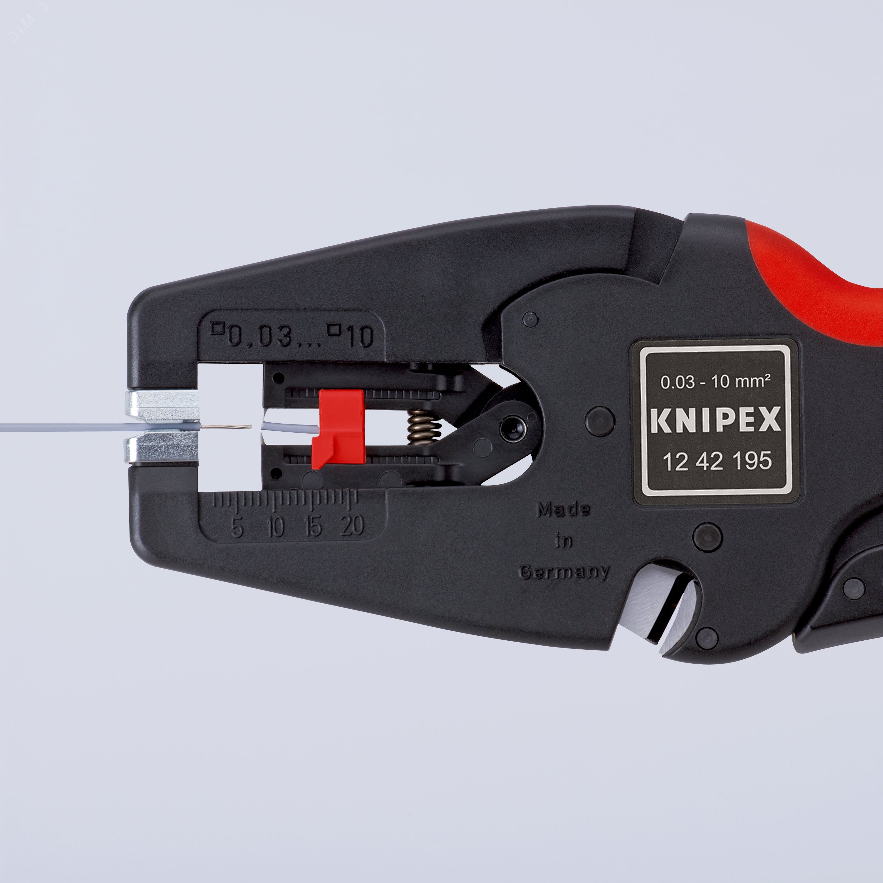Стриппер автоматический MulTiSTrip 10 зачистка 003-10мм (AWG 32-7) рез кабеля одножильные 6мм многожильные 10мм L=195мм рукоятки с зоной мягкого пластика для надежного хвата KN-1242195 KNIPEX - превью 6