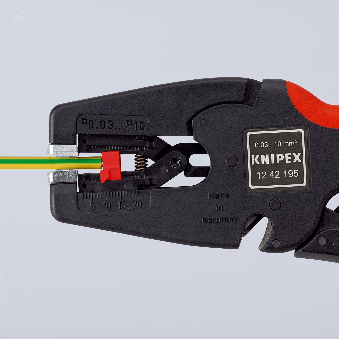 Стриппер автоматический MulTiSTrip 10 зачистка 003-10мм (AWG 32-7) рез кабеля одножильные 6мм многожильные 10мм L=195мм рукоятки с зоной мягкого пластика для надежного хвата блистер KN-1242195SB KNIPEX - превью 8