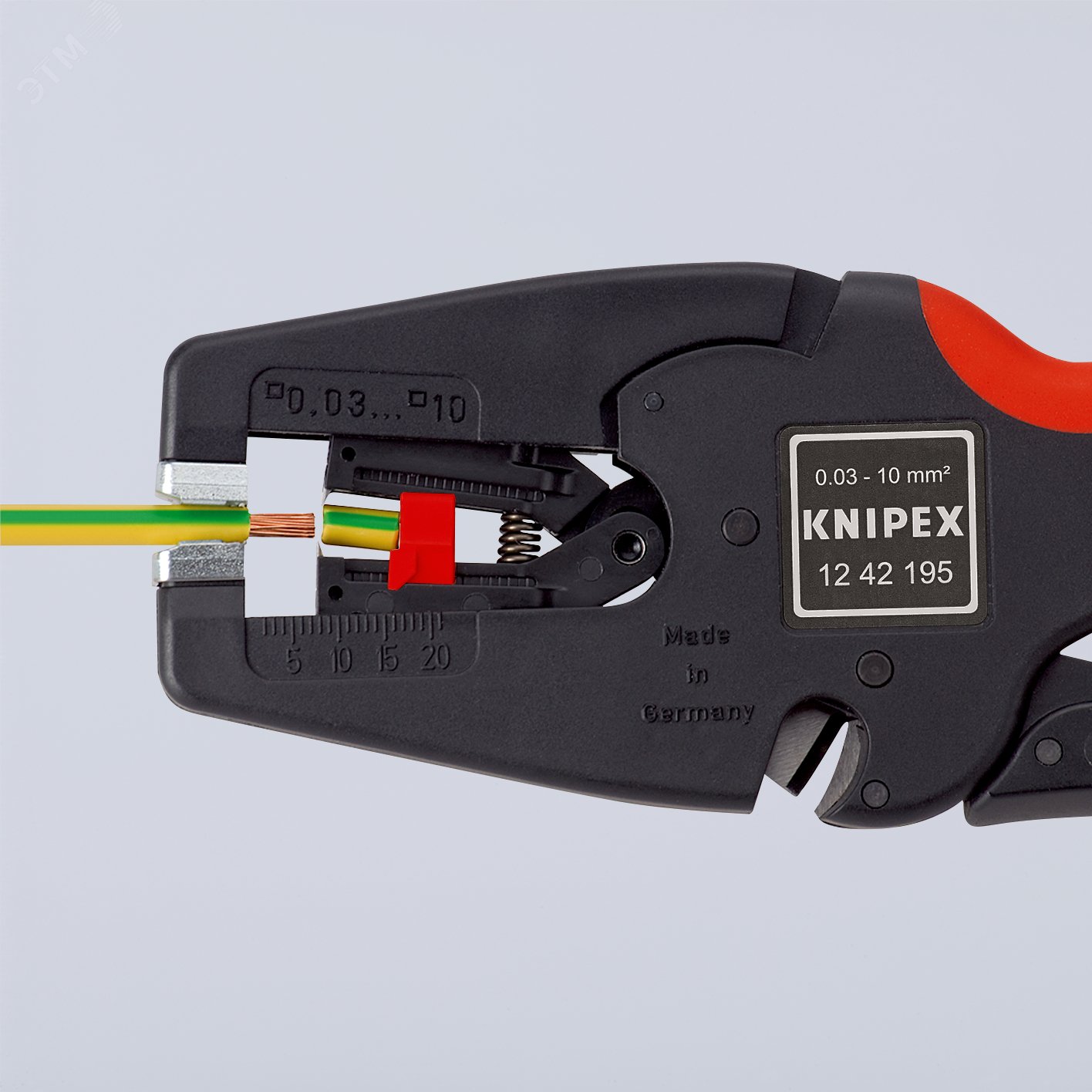 Стриппер автоматический MulTiSTrip 10 зачистка 003-10мм (AWG 32-7) рез кабеля одножильные 6мм многожильные 10мм L=195мм рукоятки с зоной мягкого пластика для надежного хвата блистер KN-1242195SB KNIPEX - превью 9