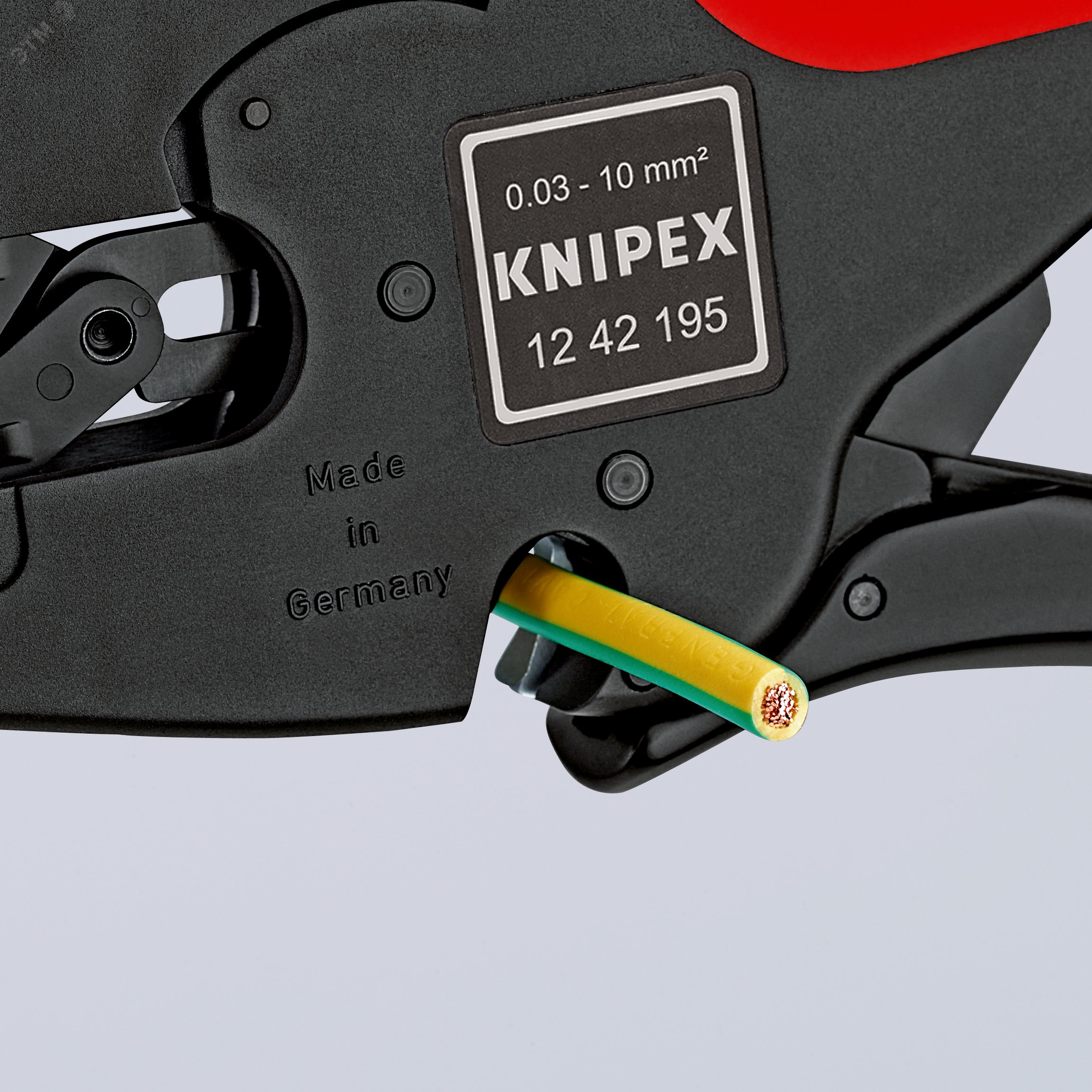 Стриппер автоматический MulTiSTrip 10 зачистка 003-10мм (AWG 32-7) рез кабеля одножильные 6мм многожильные 10мм L=195мм рукоятки с зоной мягкого пластика для надежного хвата KN-1242195 KNIPEX - превью 10