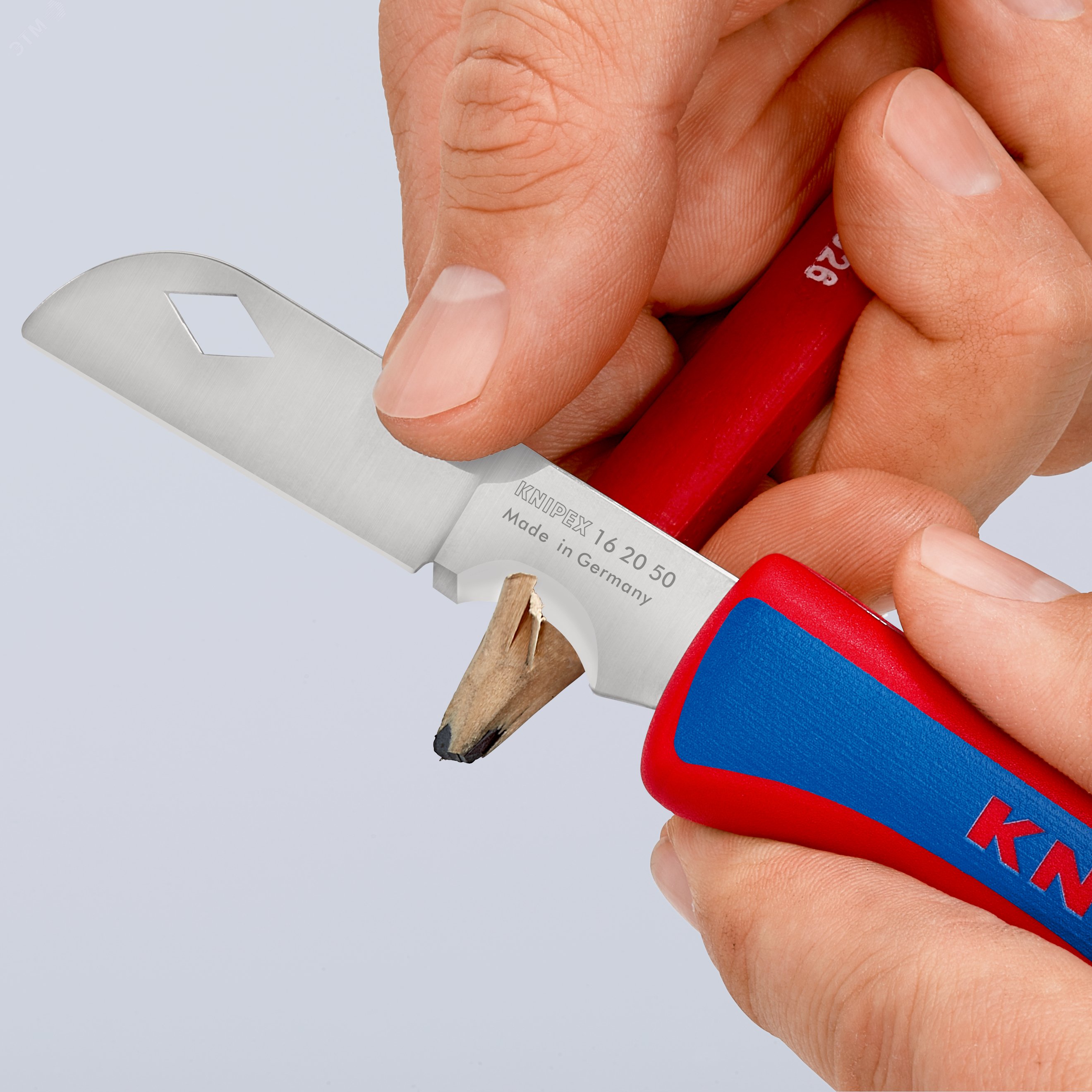 Нож электрика складной лезвие изготовлено в Золингене длина лезвия 80 мм складной L-120 мм рукоятка из ударопрочного пластика крепление для страховки KN-162050SB KNIPEX - превью 11