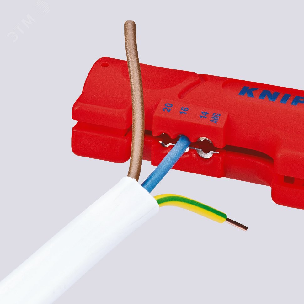 Стриппер для плоского (до 12 мм) круглого и водостойкого монтажного кабелей ( 4 - 13 мм в тч NYM кабель 3 x 15 мм - 5 x 25 мм) зачистка: 08 15 25 мм (AWG 20 16 14) L-125 мм KN-1664125SB KNIPEX - превью 5