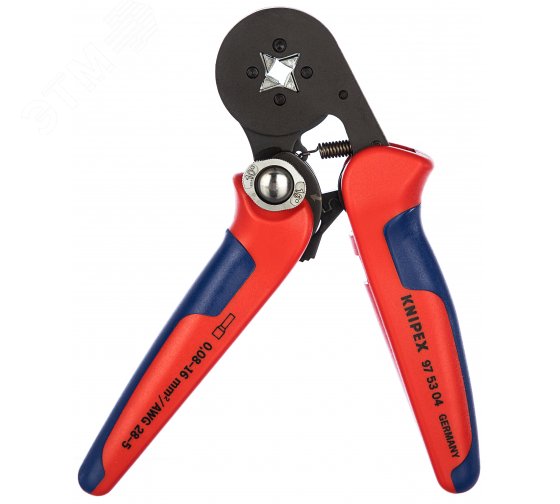 Изображение товара KNIPEX KN-975304 Пресс клещи для контактных гильз DIN 46228 0 08-16 мм 180 мм