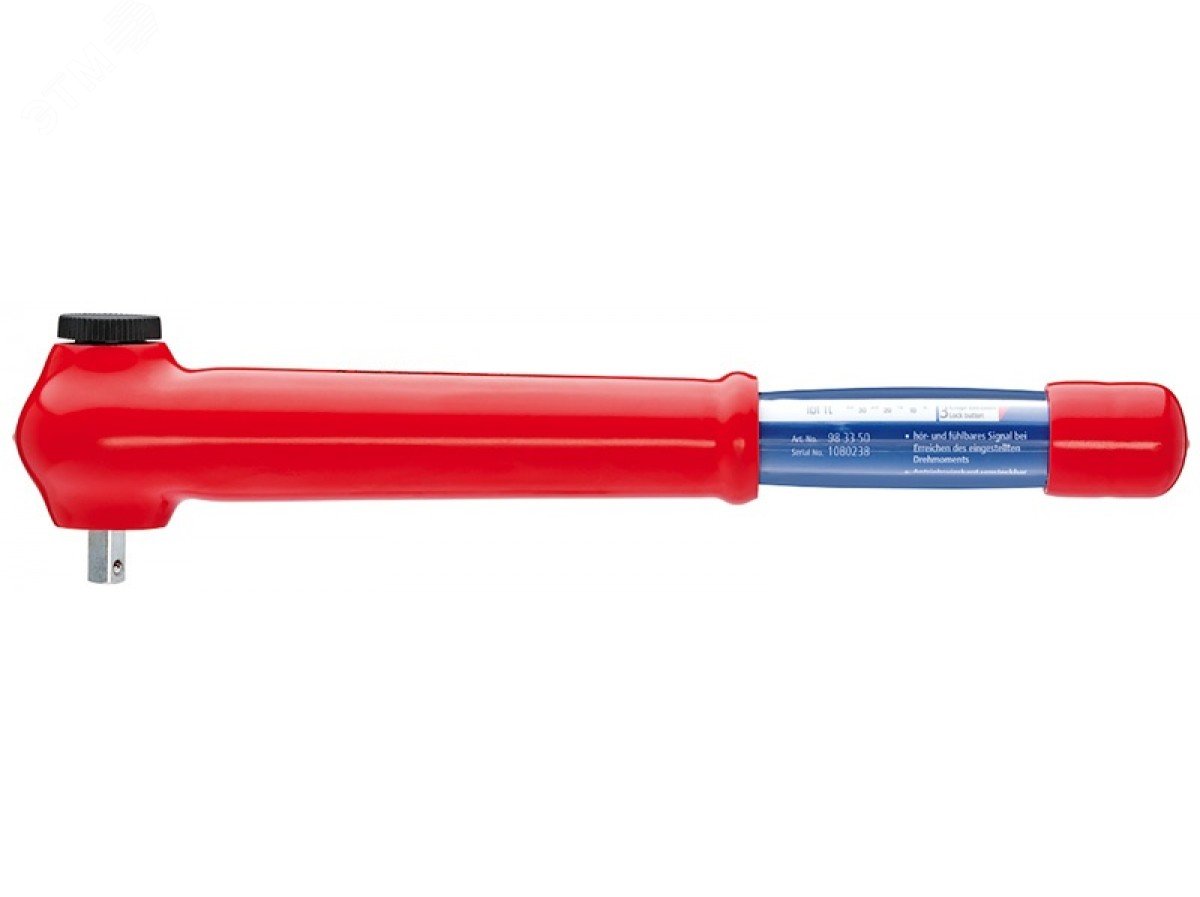 Изображение товара Ключ динамометрический VDE 1000V DR 3/8 5 - 50 Н·м L-385 мм диэлектрический (шт)