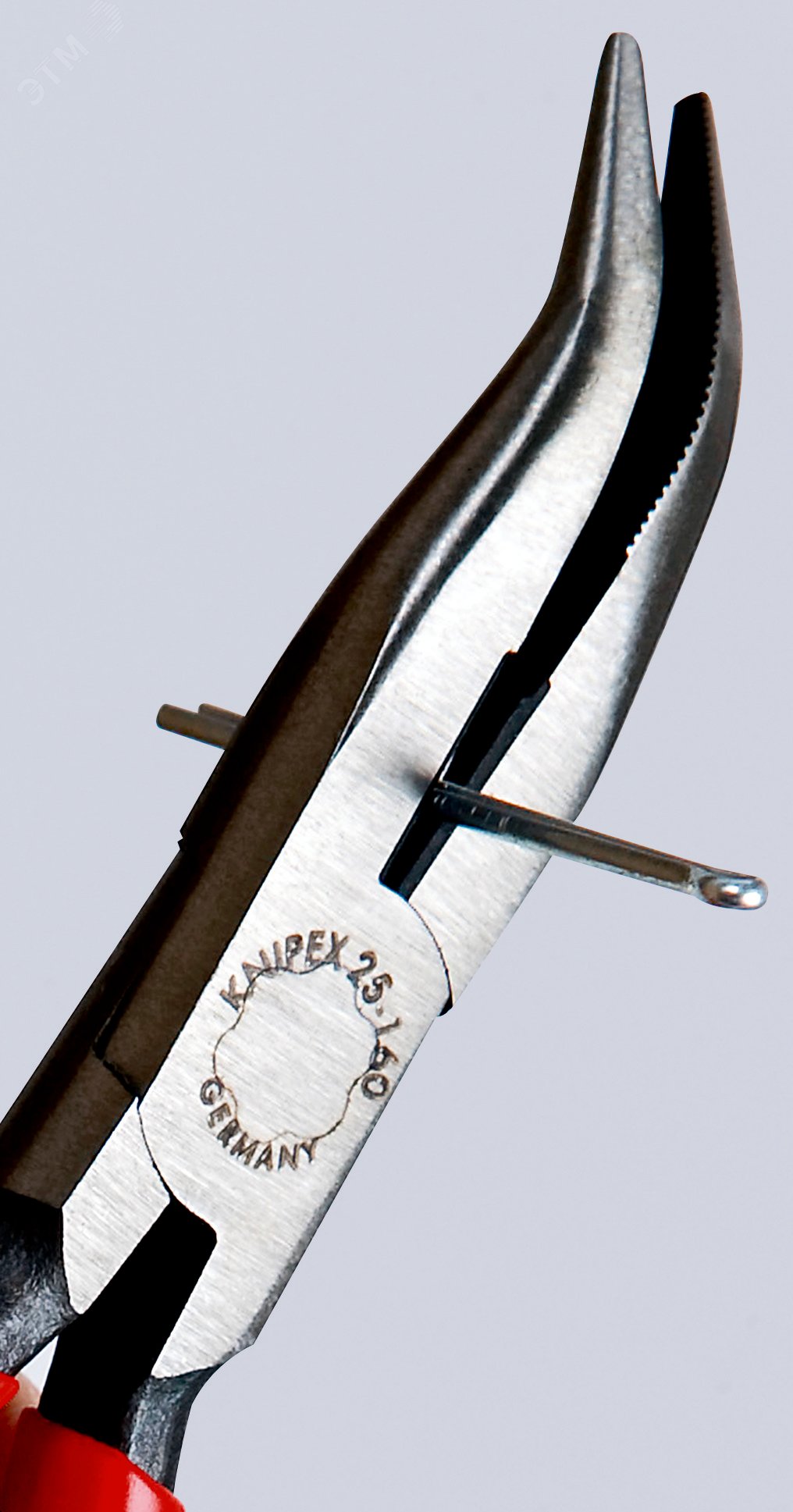 Длинногубцы с режущими кромками полукруглые прямые губки резка - проволока средней твердости 25мм твердая проволока 16мм L=160мм черные обливные рукоятки KN-2501160 KNIPEX - превью 6