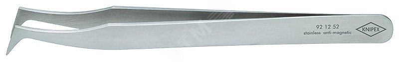 Пинцет захватный прецизионный гладкие губки под 85° особо прочные кончики L-120 мм хромоникелевая нержавеющая сталь антимагнитный KN-921252 KNIPEX