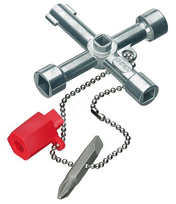4-лучевой крестовой ключ для стандартных шкафов и систем запирания L-76 мм KN-001103 KN-001103 KNIPEX - превью