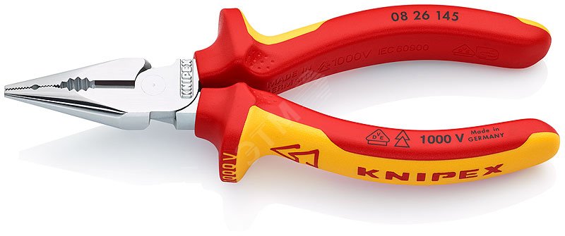 Изображение товара Пассатижи остроконечные KNIPEX VDE 1000V длина 145 мм