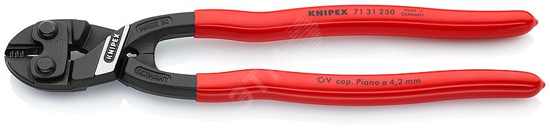 Изображение товара Болторез компактный CoBolT XL резка - с выемкой на кромках для реза толстой проволоки проволока средней твердости 56мм твердая проволока 4мм рояльная струна (HRC 59) 38мм L=200мм черный обливные рукоятки блистер (шт)