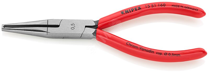 Стриппер для тонких кабелей настроенная на диаметр кабеля прецизионная призма без регулировки зачистка 05мм L=160мм обливные рукоятки пружина KN-1551160 KNIPEX - превью