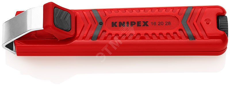 Стриппер для стандартного круглого кабеля вращающееся лезвие для реза по окружности и продольного реза зачистка: 8 -28 мм L-130 мм корпус из противоударного пластика блистер KN-162028SB KNIPEX - превью