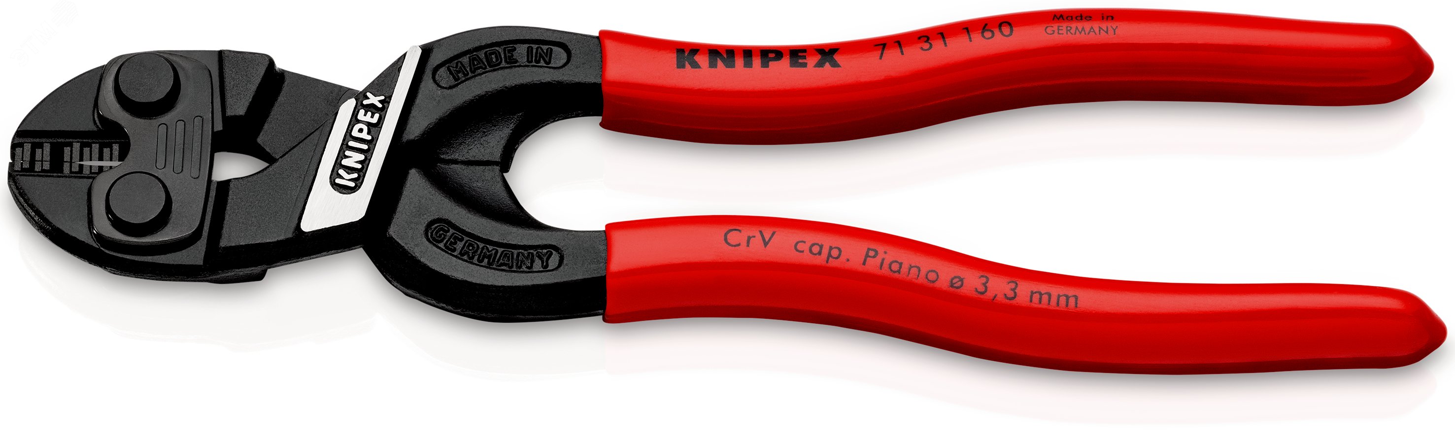 Изображение товара Компактный болторез KNIPEX CoBolt S с выемкой для реза толстой проволоки 160 мм