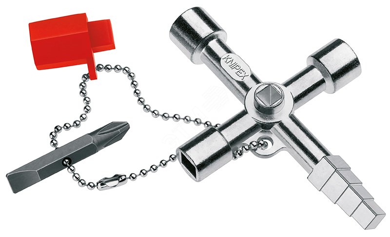 Profi-Key 4-лучевой крестовой ключ для стандартных шкафов и систем запирания L-90 мм KN-001104 KNIPEX - превью