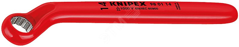 Изображение товара Ключ гаечный накидной 18 мм с отгибом KNIPEX 210 мм хромированный