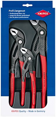 Изображение товара Набор переставных клещей KNIPEX COBRA 180 250 300 мм в упаковке для сантехники