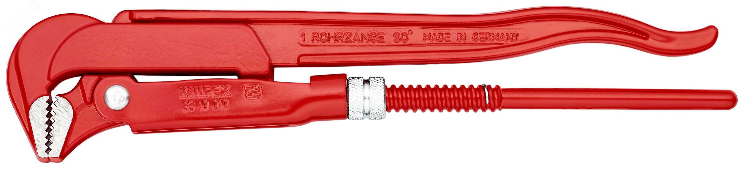 Ключ трубный 1 шведского типа прямые губки 90° 42 мм (1 3/8) L-310 мм Cr-V многоэтапная закалка в масле KN-8310010 KNIPEX - превью 3