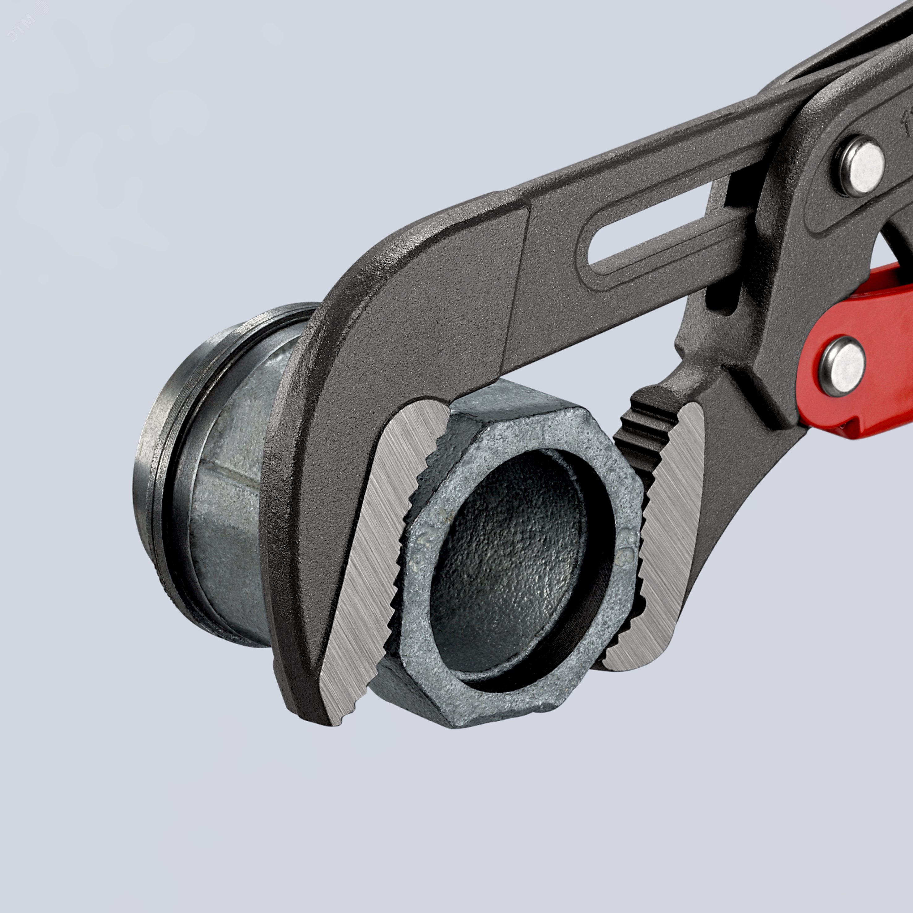 Ключ трубный 1 1/2 S-образные тонкие губки с быстрой регулировкой 60 мм (2 3/8) L-420 мм серый Cr-V многоэтапная закалка в масле KN-8361015 KNIPEX - превью 4