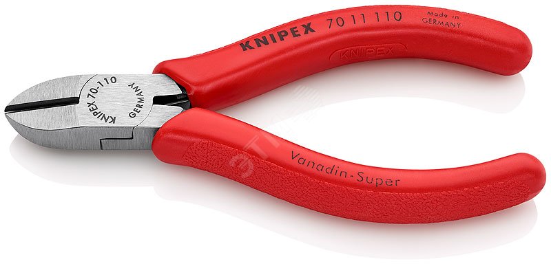 Бокорезы пружинный механизм резка - мягкая проволока 3мм проволока средней твердости 2мм твердая проволока 12мм L=110мм 62HRC черные обливные рукоятки