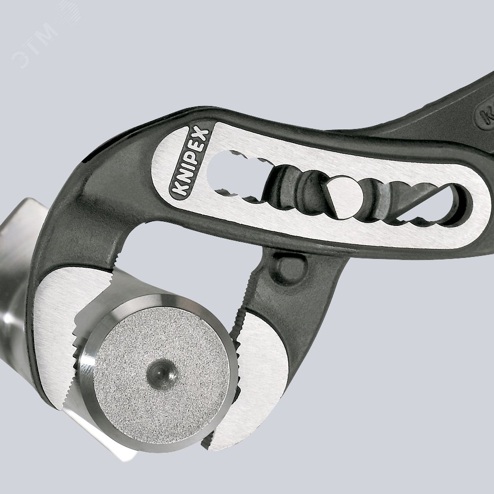 Клещи переставныеавные ALLIGATOR сантехнические 70 мм (2 3/4) под ключ 60 мм L-300 мм Cr-V серые 2-компонентные рукоятки крепление для страховки KN-8802300T KNIPEX - превью 7