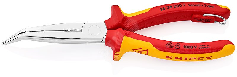 Изображение товара Длинногубцы VDE 1000V с режущими кромками 200 мм KNIPEX